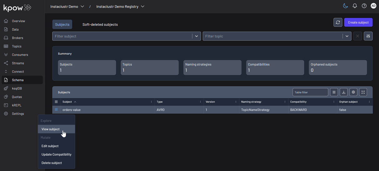 Inspect Schema