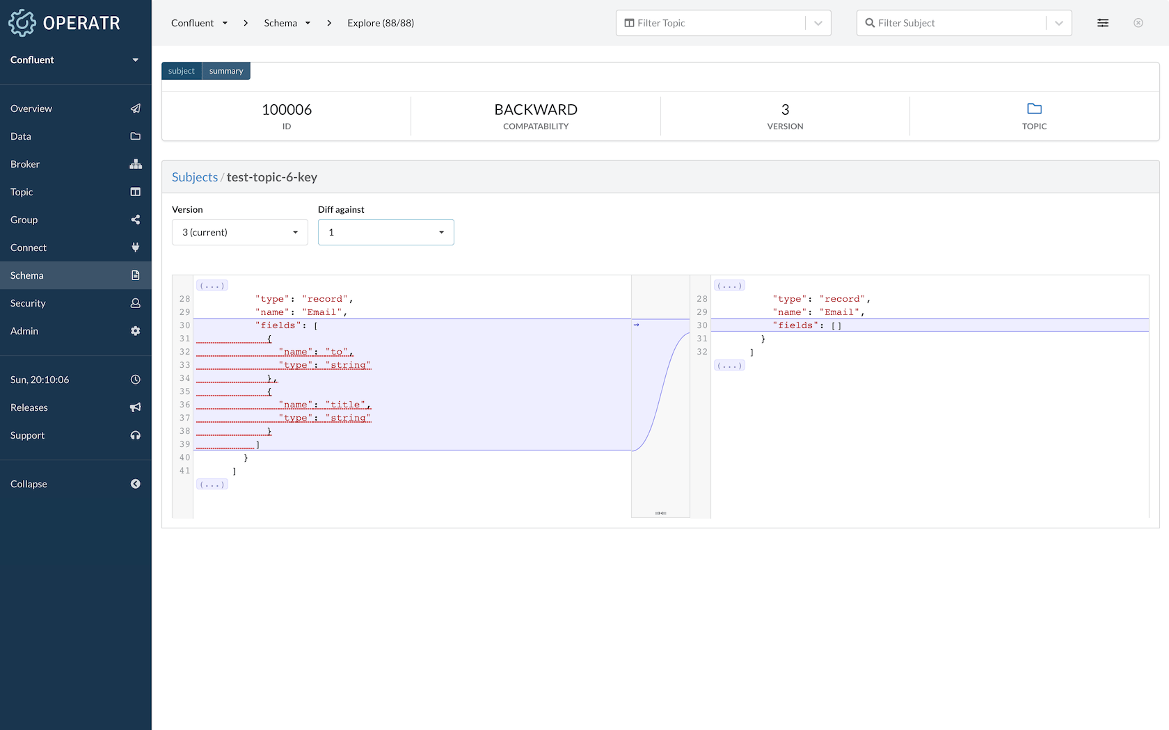 Kpow Schema Registry Visual Diff UI