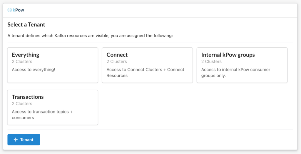 Kpow Select Tenant UI