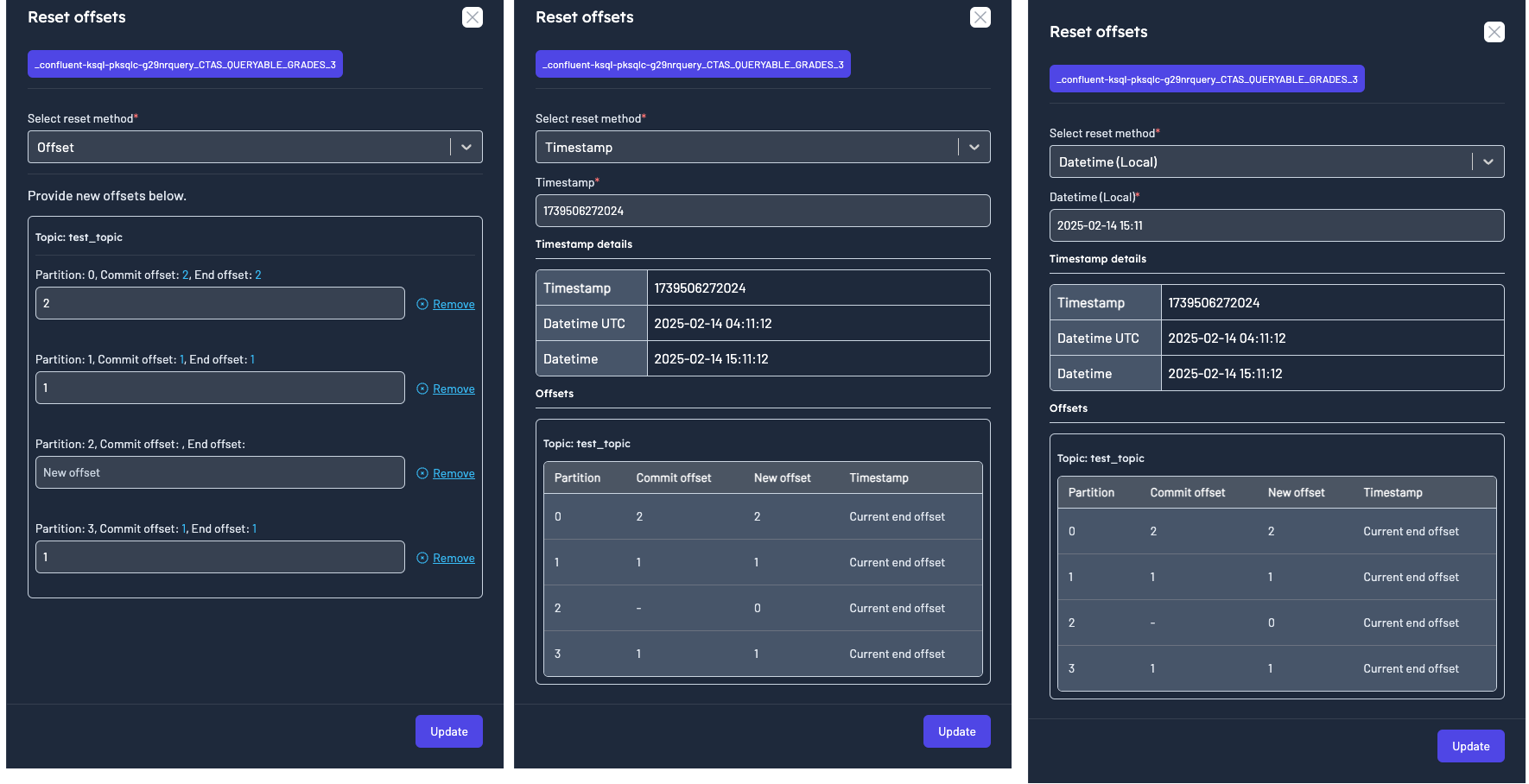 Consumer Offset Reset options