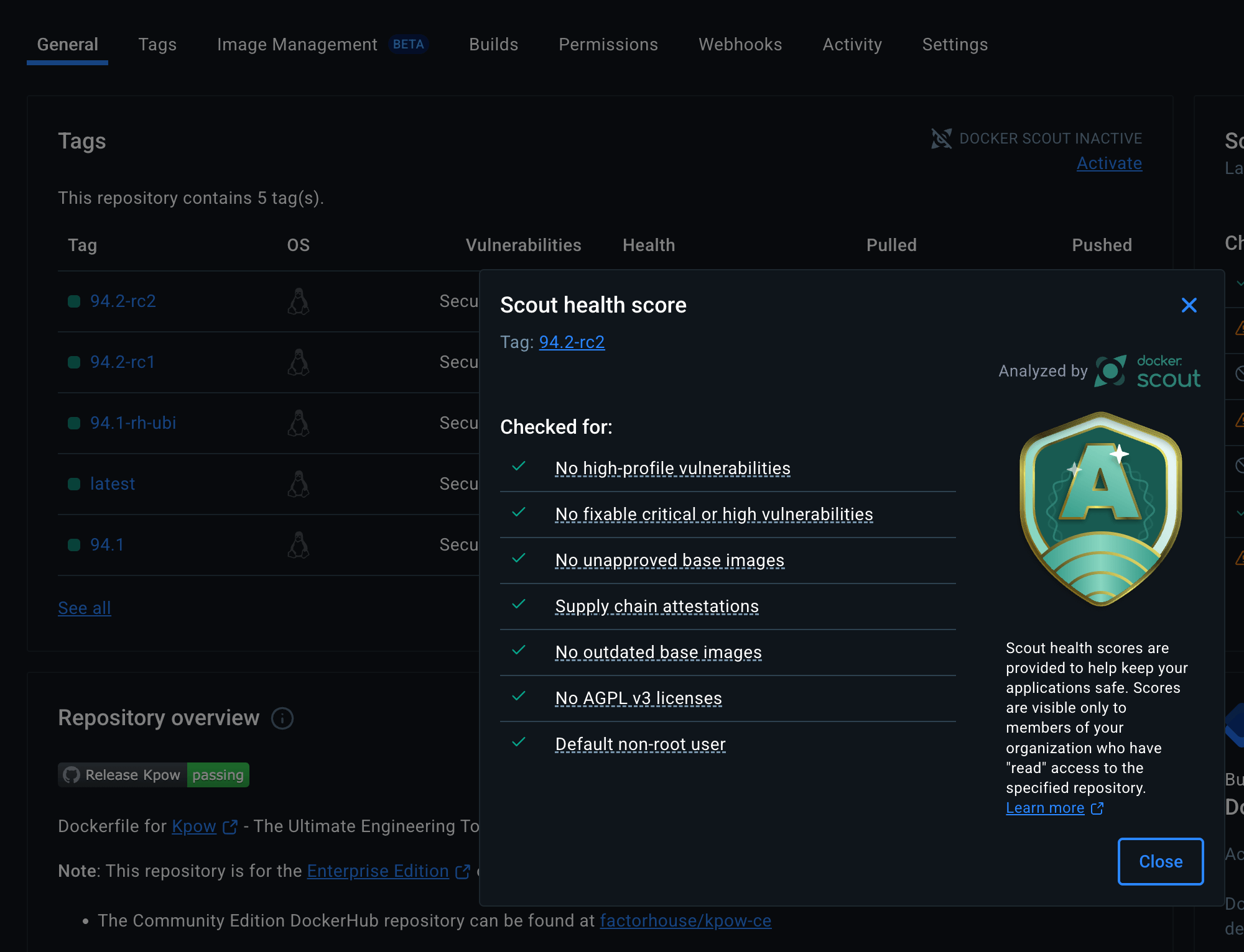 Docker Health Score