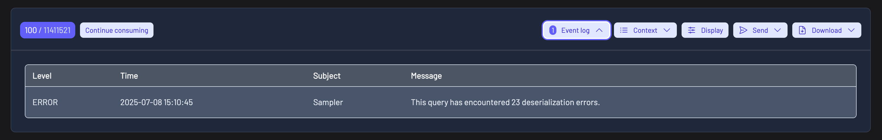 Event log